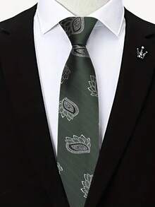 1pc Extra Large Paisley Pattern Handmade Unisex Necktie, Suitable For Casual, Street, Party, Wedding - Multicolor - View 17