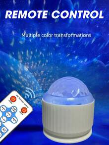 USB Powered, Wave Pattern & Aurora Projection Lamp With 24-Key Remote Control - 16 Color Changing, Starry LED, Suitable For Bedroom, Living Room, Party, Birthday, Valentine's Day Gift