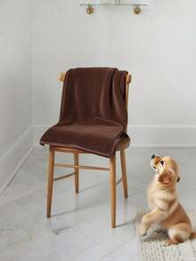 1pc 54*27 Inch Brown Pet Bath Towel, Suitable For Pet Bathing And Drying Hair