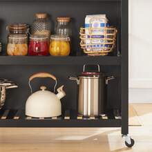 SoBuy Kitchen Island FKW74-WN - Black - View 6