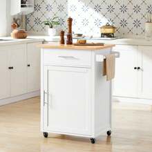 SoBuy FKW102-WN, Kitchen Trolley Cart Kitchen Storage Trolley Kitchen Cabinet Cupboard - White - View 10