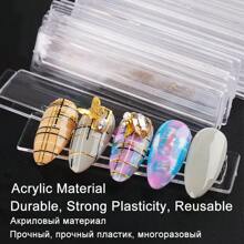 50个美甲展示架，凝胶指甲油美甲加固支撑条练习用，亚克力美甲贴片美甲展示工具 - 無色 - 查看 1