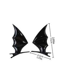 3 件万圣节蝙蝠发夹蝙蝠翅膀头带卡通蝙蝠耳朵头带发饰角色扮演服装黑色非常适合万圣节和圣诞节派对装饰