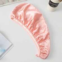 1 件装奢华缎面干发帽，双层可爱发巾，塔夫绸面料干发帽 - 彩色 - 查看 3