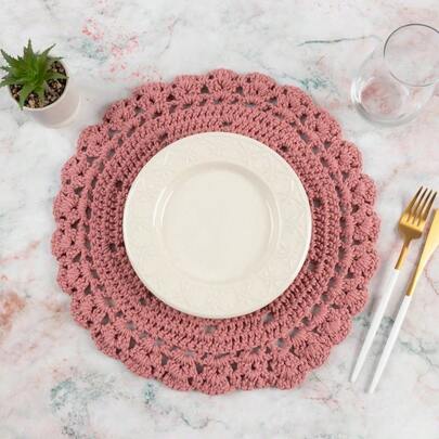 Sousplat Sulpa De Crochê Kit 4 Peças Colorido Mesa 4 L