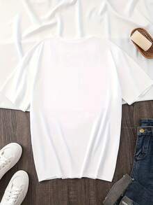 Women'S MANGO Graphic T-Shirt - Casual Crew Neck Short Sleeve Tee With Bold Letter Print, Everyday Comfort, Bold Pattern Tee, Comfortable Fit - 白色 - 查看 3