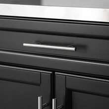 SoBuy Serving Trolley With Door And Drawer Metal Wood Black - Black - View 2