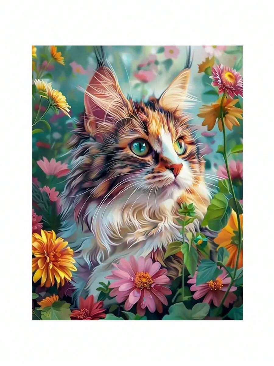 Paint By Number For Adults Beginner, DIY Gift Canvas Painting Kits, Cute Cat Oil Painting Kit, DIY Paint Adult Crafts For Gift Home Wall 16x20inch