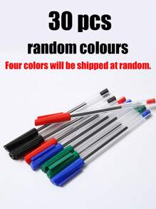 100 支圆珠笔防水创意塑料圆珠笔，适合男女学生、书写、笔记、标记、绘图、文具、学校用品返校