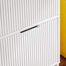 SoBuy Shoe Rack With 4 Flaps, Slim Shoe Cabinet, Shoe Rack With 4 Shelves, Shoe Chest Of Drawers, Shoe Storage, White, W X H X D Approx. 100 X 91 X 19 Cm FSR177-L-W - White - View 7