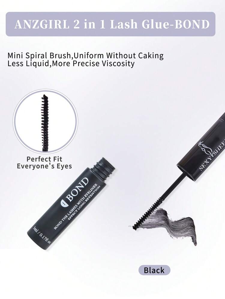 Lash Bond And Seal 10ml Individual Lashes Glue And Seal Super Strong Hold DIY Lash Extension And Lash Glue Remover 5ml Kit Hold 48-72 Hours Waterproof Cluster Lash Glue Eyelash Extension Kit Makeup Tool - Black - View 4