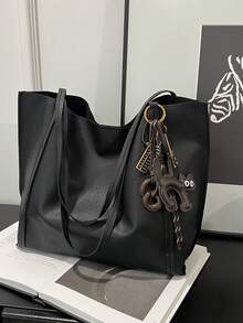 轻便商务休闲简约单肩托特包，适合青少年、女性、大学生、年轻职场人士和上班族，完美适用于办公室、大学、工作、商务、通勤、户外活动、旅行、野餐、背包等多种场合。大容量，便携易用。适合青少年、女性、大学生以及办公室、大学、中学、高中等各种场合。 - 黑色 - 查看 11