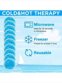 2/6/10 Pcs Small Round Gel Ice Packs Reusable Cold Ice Packs, Cold Hot Compress For Pain Relief, Injuries, Wisdom Teeth, Breastfeeding, Tired Eyes, Face, Neck, Headaches - Multicolor - View 3