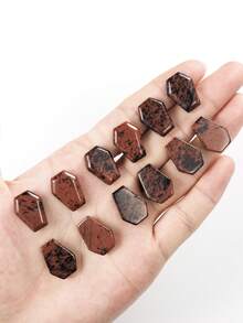 Natural Crystal Agate Gold Swan Stone Strawberry Stone Sesame Red Stone Mini Coffin Pendant, Gemstone Decorative Tray, Funny Halloween Easter Decorations, Unique Home Decor Gift Ideas - Multicolor - View 2