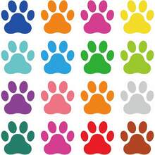 58-Pack 5" Classroom Floor Stickers - Paw Print Line Up Spots | Self-Adhesive Floor Dots Markers For School Decor & Teacher Supplies - 樣式 2 - 查看 1