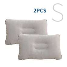 1pc Portable Inflatable Pillow For Outdoor Camping And Nap, Disposable Backrest Cushion, Velour Throw Pillow, Travel Pillow, Car Cushion, Bedding, Home