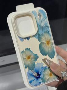 WeiMi 1 buah Casing Ponsel Kulit Lembut Anti Air Anti Jatuh Anti Selip Motif Bunga Hawaii Biru yang Lucu, Kompatibel dengan Apple dan Ponsel Lainnya - MultiWarna - View 2