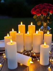 4/12-Piece LED Flameless Candle Set With Remote Control And Timer, Premium Mood Decorative Lights For Birthday Parties, Home, Halloween, Weddings, And Holidays - 白色 - 查看 4