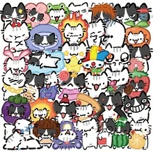 50 autocolantes transparentes de insetos, bichos e animais, autocolantes engraçados de répteis e Weirdcore para portátil, skate, diário, cadernos, telemóvel, caneca, guitarra, bagagem, computador, frigorífico e secretária - B - Ver 2