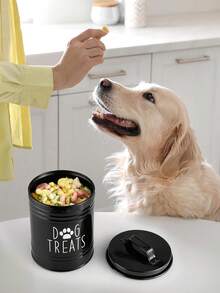Large Capacity Metal Sealed Pet Food Storage Container, Crossborder Iron Art Dog/Cat Snack Bone Holder Canister - Multicolor - View 3