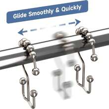 12pcs Set 3" Stainless Steel Silver Shower Curtain Hooks - Durable Rust-Resistant Bathroom Accessories For Standard Shower Curtain Rods, Sleek Modern Silver Finish, Smooth Glide, Anti-Snag Design, Versatile Fit For Most Bathrooms, Easy Installation, Corrosion-Resistant Hardware, Timeless Shine, Elevate Your Shower Space In Home, Apartment, Or Dorm, Gift-Ready - Silver - View 3