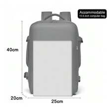40x20x25cm Carry On Luggage, RyanAir Travel Backpack, 14 Inch Laptop Backpack For School, Office, Outdoor, Travel, College, Primary/Middle/High School, Work, Business, Commuting, Sports, Airline Approved Cabin Backpack, Essential Travel Items - 灰色 - 查看 7