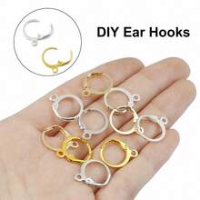 50pcs French Earring Holder Suitable For DIY Earring Accessories Craft Materials, Gold & Silver Color - Ear Hook - View 4