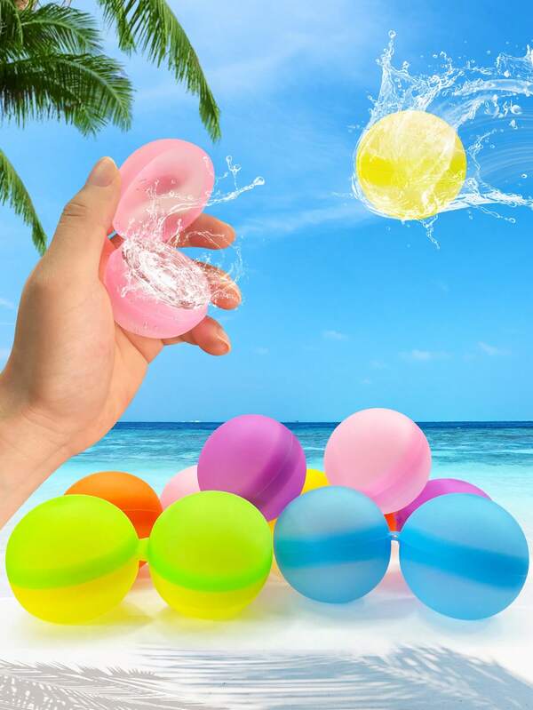 3/6/12/24pcs Random Color Self-Sealing Reusable Water Balloons - Quick-Filling Water Balloon Toys - Silicone Water Splash Balls, Water Bombs, Cool Toys - Summer Swimming Pool Veach Outdoor Toys - Suitable For Children's Toys And Children's Games