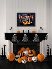 1pc/8pcs Halloween Mummy Pattern Fireplace Scarf, Halloween Fireplace Decor, Halloween Hanging Decor, Seasonal Home Decor For Autumn, Retro Style, Short Plush Material, 48*200CM/18.9*78.74IN, Halloween Home Decor Indoor Outdoor Party Supplies, Halloween Theme Decoration, Room Decor. Suitable For Home Kitchen Decor And Halloween Party Decoration - Multicolor - View 4