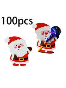 50/100 pezzi Carta per lecca-lecca con Babbo Natale e pupazzo di neve che salutano, decorazione per caramelle e regali di Natale, decorazioni fai-da-te, decorazioni per feste di Natale, forniture per feste di Natale, decorazioni natalizie, pigiami natalizi, regali di Natale, decorazioni natalizie