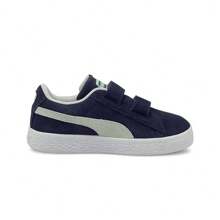 Puma Suede Classic XXI V PS 男女童复古经典休闲运动鞋，魔术贴搭扣，380563-03 - 藏蓝色 - 查看 3