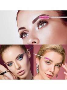 50 Stück Einweg-Wimperntusche-Bürsten, Glitzer-Kristall-Griff Spoolie-Bürsten für Augenbrauen und Wimpernverlängerungen, Make-up-Applikatoren, Reiseessentials, Urlaubsessentials für Make-up-Kits, perfekt für Halloween- und Weihnachtspartys, ein Muss für Make-up-Künstler & Enthusiasten, Augenbrauenbürste, Lidschattenbürste, Spoolie, Spoolie-Bürste