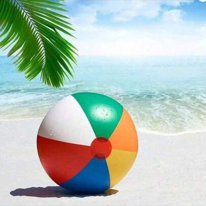 1 pieza Pelota de playa inflable arcoíris, decoración para fiesta de piscina de verano adecuada para césped, playa, juegos de playa, regalos, suministros para fiestas, juegos de piscina, juegos acuáticos, juegos inflables