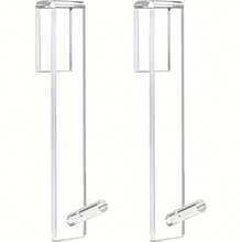 2pcs Acrylic Clothes Hook For Spring Refresh – No-Drill No-Punch Shower Door Hook, Bathroom And Bedroom Door Organizer, Transparent Clear Acrylic Bathroom Accessories, Durable Space-Saving Towel And Robe Hook, Easy-Install No-Tool, Perfect For Laundry, Vanity, Spa, And Shower Areas In Modern Home Décor - Transparent - View 4