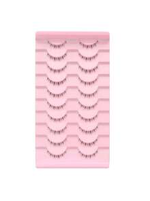 10 أزواج من رموش عين القطة السفلية السميكة، طراز B مجعد، طبيعي وكوسبلاي، قابلة لإعادة الاستخدام، مناسبة للأنمي والمظهر المتقاطع، مناسبة للمبتدئين، ماكياج ناعم وطبيعي