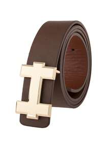 Thắt lưng da PU cao cấp dành cho nam nữ thiết kế hợp kim Bu - A - Xem 5