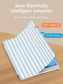 Kingsung 极简蓝色直线图案平板电脑保护套，兼容 iPad 9.7/10.2/10.5/10.9/12.9/Pro 11（第十代）、Galaxy Tab S6 Lite 10.4 英寸、Kindle Paperwhite 第十二代（2024 年款）、Kindle 第十一代（2022 年款），柔软防震，带智能支架/自动唤醒/睡眠功能 - 彩色 - 查看 5