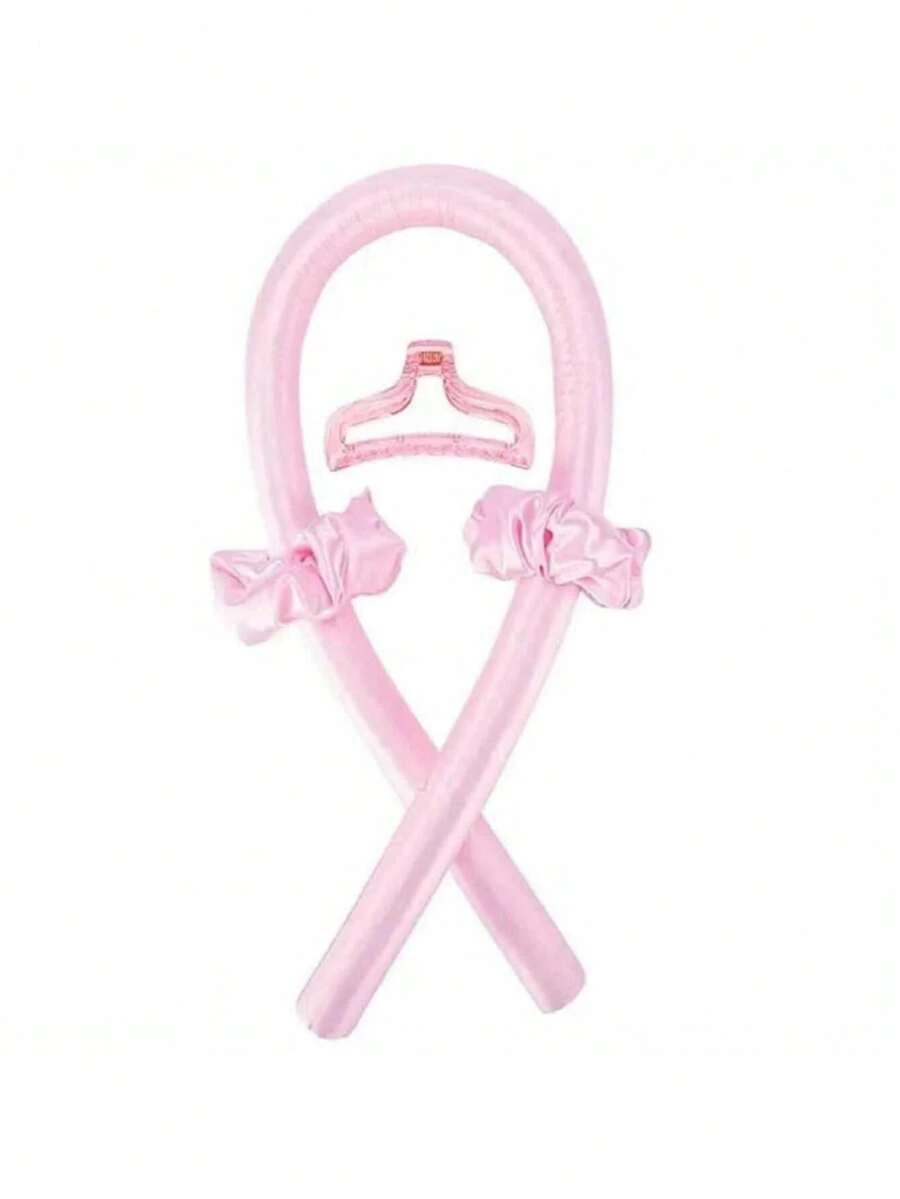 Women's Satin Heatless Curl Set, Heatless Curls Overnight, Heatless Styling Curling Rod, Sleeping Curl Styling Tool For All Hair Types Pink,Hair Accessories ,Hair Styling Tools For Barber Salon Beauty Travel Essential Hair Products,Hair Cares,Hair Accessories - Pink - View 1