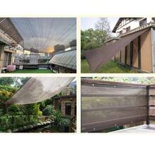咖啡色遮阳网，透气，适用于庭院、农场、宠物屋、凉亭、露台、植物隔热网、阳台、车库、后院、游泳池、草坪、墙壁、户外活动、户外活动、隐私网、栅栏 - 咖啡棕 - 查看 2