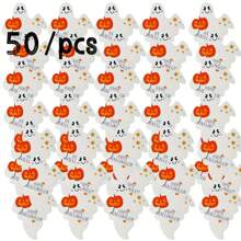 50pcs/ Halloween Pumpkin & Ghost Lollipop Cards, With Pumpkin And "Happy Halloween" Design - Party Table & Wall Decoration Paper Stands, Great For Party Favors And Decor, Halloween Decorations