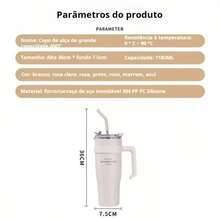 40OZ/1200ML SITARAYURI Double Wall  Bottle For Father's Day, With Handle And Straw, Large Capacity Portable Cup For Hot And Cold Dual Use, 1200ml Steel  Bottle, Suitable For Hot Or Cold Drinks, Suitable For Camping, Outdoor Activities, Driving, Sports, Fitness And Holiday Gifts. - 優質款藍色 - 查看 6