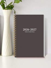 Trees 2026-2028 週計畫與月計畫筆記本 螺旋裝訂 日計畫 學術約會簿 日程手帳 提升生產力 8*6 英吋 返校用品 桌面配件 辦公用品 - 黑色 - 查看 5