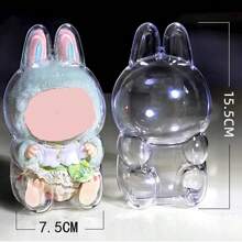 1pc Doll Case, Transparent Hanging Storage Case, Plastic Case. Suitable For: Plush Toys, Ceramic Ornaments, Doll Accessories (Not Including Dolls, Hanging Buttons Randomly Distributed), Valentine's Day Gifts, Christmas Party Gifts
