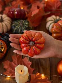 5 PIEZAS de Calabazas Artificiales Realistas Simuladas Calabazas Falsas Mixtas para Festivales de Halloween, Acción de Gracias, Cosecha de Otoño, Decoración del Hogar