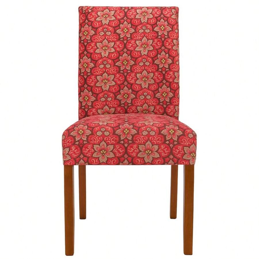 4-Seater Printed Chair Cover Kit For Kitchen Dining Room Gel Mesh Offer - Red - View 1