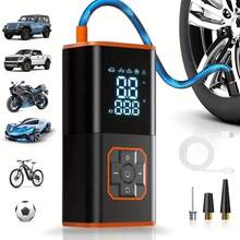 Infladores de neumáticos, compresores de aire portátiles, carga inalámbrica USB (batería de 2000 mah), manómetros digitales y luces LED, ideales para accesorios deportivos y de entretenimiento al aire libre, inflado de neumáticos de motocicletas, automóviles y bicicletas.
