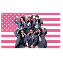 Katseye Poster Outdoor Indoor, American Flag Tapestry For Bedroom Living Room Dorm Wall With Brass Grommets Vivid Color And Fade Proof Decorations - Multicolor - View 10