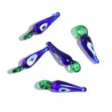 Set de 5 piezas de colgantes de vidrio hechos a mano con formas de verduras y frutas, con estilos múltiples que incluyen sandía y calabaza, accesorios de decoración casual y bonita apropiados para hacer pulseras, collares, aretes y joyería - Multicolor - Ver 20