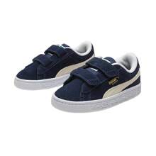 Puma Suede Classic XXI V PS 男女童复古经典休闲运动鞋，魔术贴搭扣，380563-03 - 藏蓝色 - 查看 2