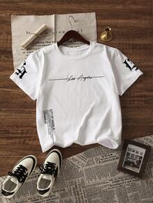 Men's Casual Versatile Simple Graphic Print Short Sleeve T-Shirt